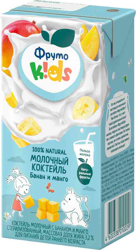 Коктейль молочный ФрутоKids Банан и манго 3,2% #1