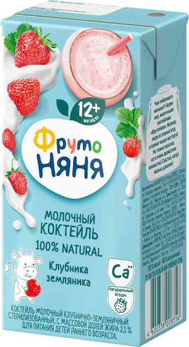 Молочный коктейль ФрутоНяня Клубника-земляника с 12 месяцев 2,1% #1