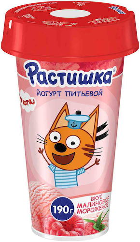 Йогурт питьевой Растишка со вкусом малинового мороженого 2,8% #1