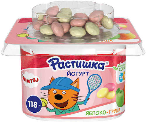 Йогурт Растишка Яблоко-груша с печеньем 3% #1