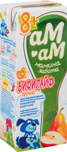 Бифилайф Ам-Ам Мамина забота груша, 8+ месяцев 2,5% #1