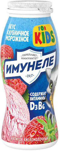 Напиток кисломолочный Имунеле for Kids Клубничное мороженое 1,5% #1
