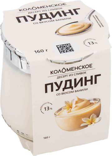 Десерт из сливок Пудинг Коломенское со вкусом ванили 13% #1