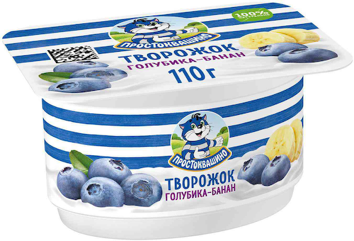 Творожок Простоквашино Голубика-банан 3,6% #1