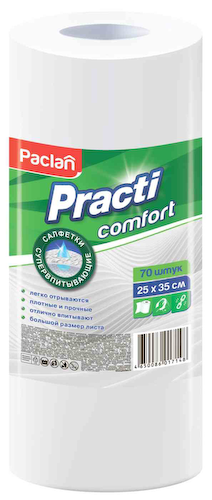 Тряпка универсальная хозяйственная Paclan Practi comfort в рулоне #1
