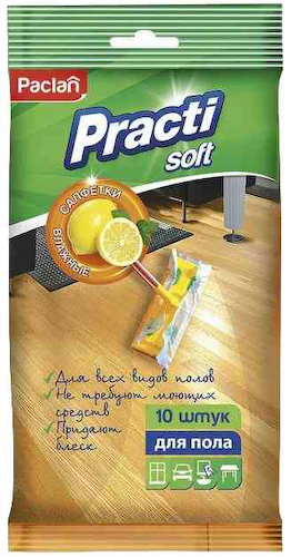 Влажные салфетки для пола Paclan Practi Soft с лимонным ароматом #1