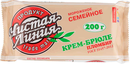 Мороженое пломбир Чистая Линия Крем-брюле Семейное 12% #1