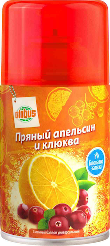 Освежитель воздуха Глобус Пряный апельсин и клюква сменный баллон #1