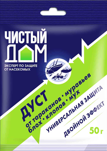Инсектицидное средство от тараканов дуст Чистый дом Двойной эффект #1