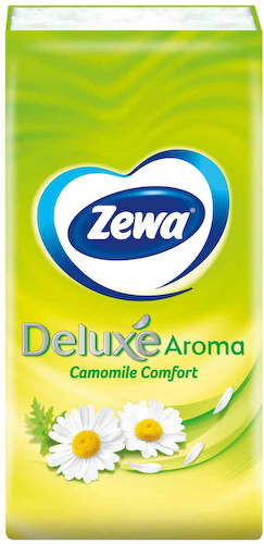 Платочки бумажные носовые Zewa Deluxe Ромашка, 3 слоя #1