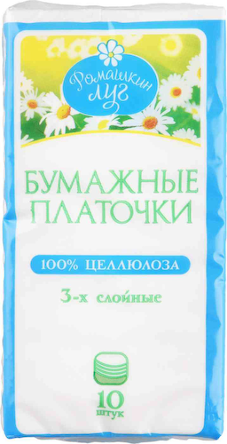 Платочки бумажные Ромашкин луг 3 слоя #1