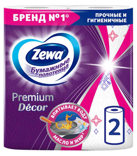 Полотенца бумажные Zewa Premium Decor 2 слоя #1