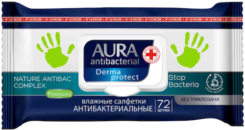 Влажные салфетки антибактериальные Aura #1