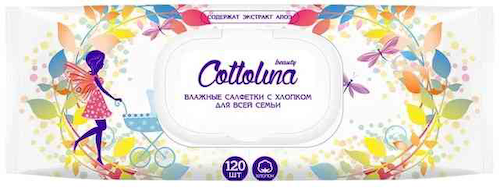 Влажные салфетки Cottolina для всей семьи с хлопком #1