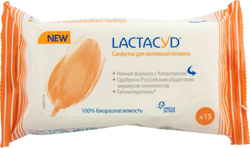 Влажные салфетки для интимной гигиены Lactacyd с аллантоином #1