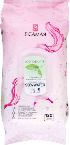 Влажные салфетки освежающие Я самая Eco Balance #1