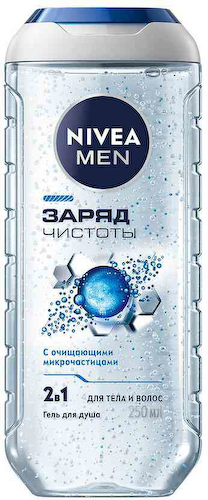 Гель для душа 2в1 NIVEA MEN заряд чистоты #1