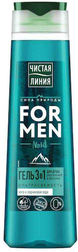 Гель для душа 3в1 Чистая Линия For Men Nord ультрасвежесть #1