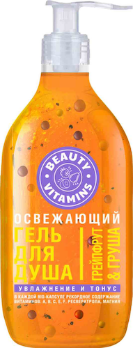 Гель для душа Beauty Vitamins освежающий грейпфрут-груша #1
