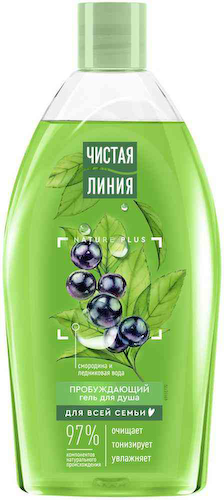 Гель для душа Чистая Линия Nature Plus пробуждающий смородина-ледниковая вода #1