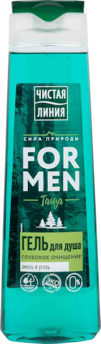 Гель для душа Чистая Линия For Men Taiga глубокое очищение хмель-уголь #1