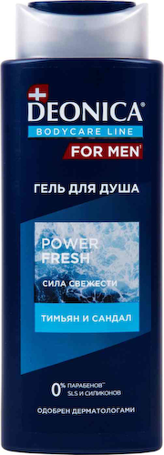 Гель для душа Deonica For Men Power Fresh тимьян-сандал #1