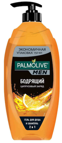 Гель для душа и шампунь 2в1 Palmolive Men бодрящий цитрусовый заряд #1