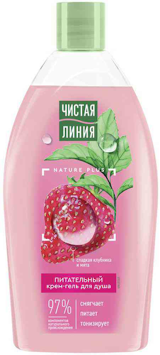 Крем-гель для душа Чистая Линия Nature Plus питательный клубника-мята #1