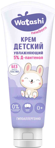 Крем детский увлажняющий Watashi 5% Д-пантенол, с рождения #1