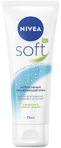 Крем  для лица, рук и тела интенсивный увлажняющий NIVEA Soft с витамином Е и маслом жожоба #1