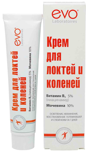 Крем для локтей и коленей осветляющий Evo #1