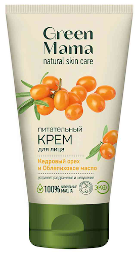 Крем для лица Green Mama питательный кедровый орех-облепиховое масло #1