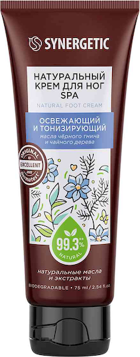 Крем для ног натуральный Synergetic Spa Освежающий и тонизирующий #1