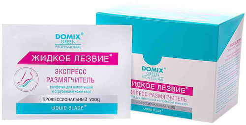 Салфетка для натоптышей и огрубевшей кожи стоп экспресс-размягчитель Domix Green Professional Жидкое лезвие #1