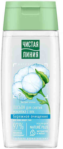 Лосьон для снятия макияжа с век Чистая Линия Nature Plus хлопковое молочко #1