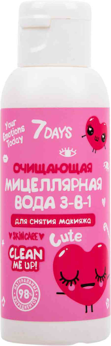 Мицеллярная вода для снятия макияжа 3в1 7DAYS Cute с экстрактами зеленого чая и авокадо #1