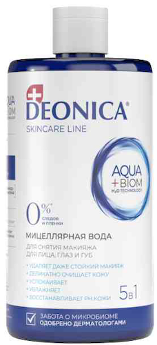 Мицеллярная вода для снятия макияжа Deonica Skinecare Line для лица, глаз и губ #1
