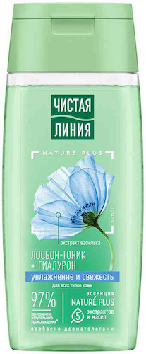 Лосьон-тоник для лица Чистая Линия Nature Plus увлажнение и свежесть василек #1