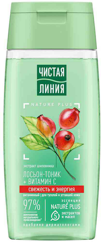 Лосьон-тоник для лица Чистая Линия Nature Plus свежесть и энергия шиповник #1