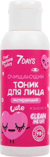 Тоник для лица матирующий 7DAYS Cute с экстрактами папайи и инжира #1