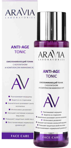 Тоник для лица омолаживающий Aravia Laboratories с коллагеном и комплексом аминокислот #1