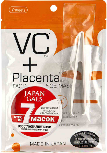 Маска для лица Japan Gals Placenta + с плацентой и витамином C #1