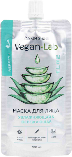 Маска для лица Skin Shine VeganLab увлажняющая и освежающая #1