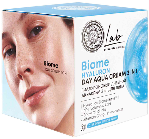 Аквакрем для лица 3в1 дневной Natura Siberica Lab Biome Hyaluron #1