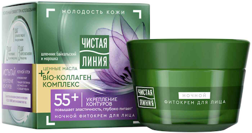 Фито-крем для лица ночной Чистая Линия Комплекс коллаген от 55 лет #1