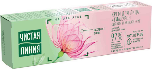 Крем для лица дневной Чистая Линия Nature Plus сияние и увлажнение #1