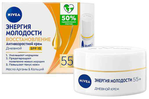 Крем для лица дневной NIVEA Энергия молодости Восстановление 55+ антивозрастной #1