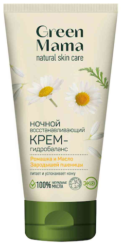 Крем-гидробаланс для лица ночной Green Mama восстанавливающий ромашка-масло зародышей пшеницы #1