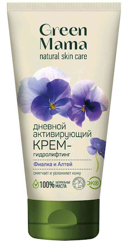 Крем-гидролифтинг для лица дневной Green Mama активирующий фиалка-алтей #1